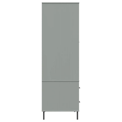 Kledingkast met metalen poten OSLO 90x55x172,5 cm hout grijs