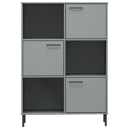 Boekenkast met metalen poten OSLO 90x35x128,5 cm hout grijs
