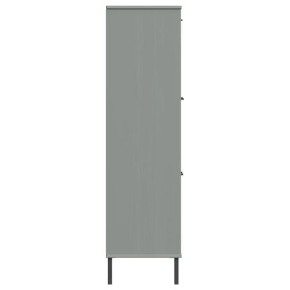 Boekenkast met metalen poten OSLO 90x35x128,5 cm hout grijs