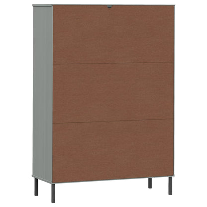 Boekenkast met metalen poten OSLO 90x35x128,5 cm hout grijs