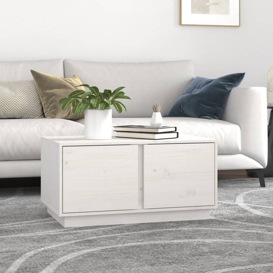 Salontafel 80x50x40 cm massief grenenhout wit