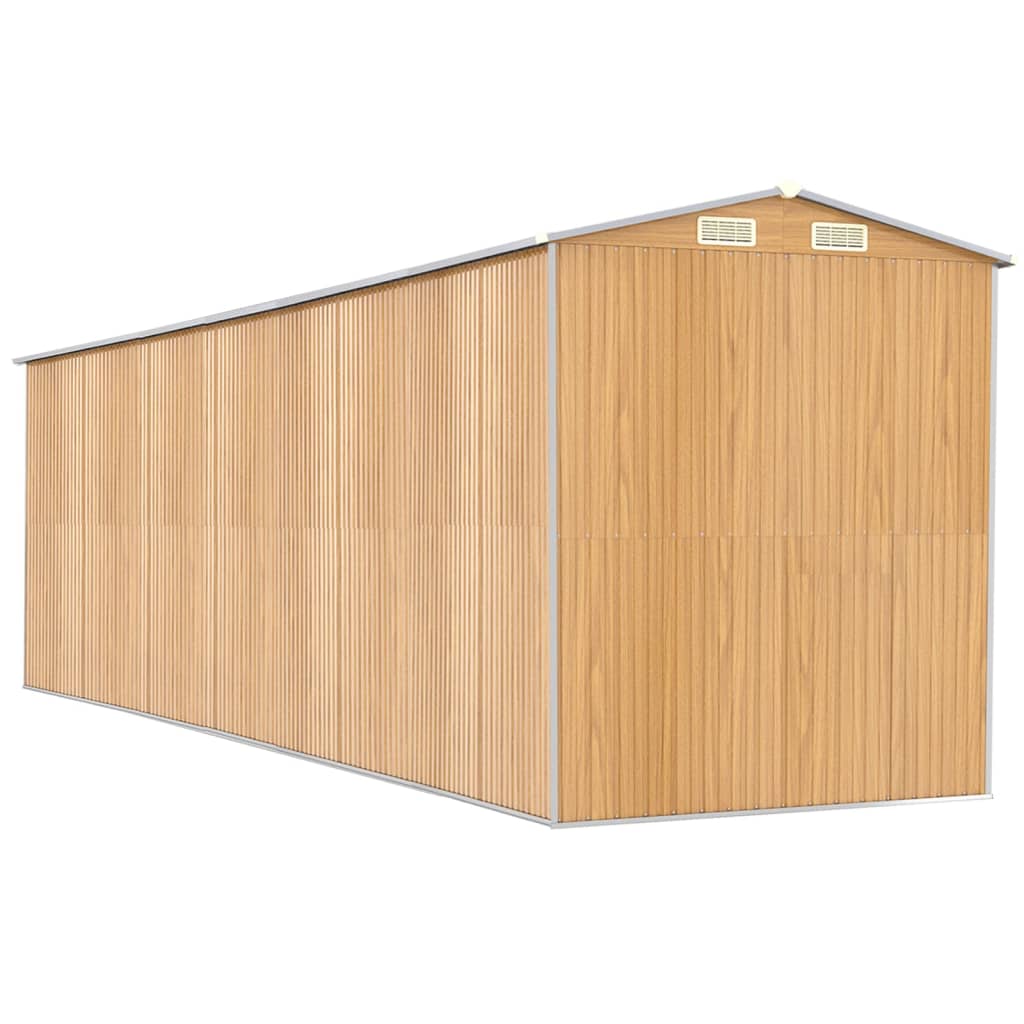 Tuinschuur 192x689x223 cm gegalvaniseerd staal lichtbruin
