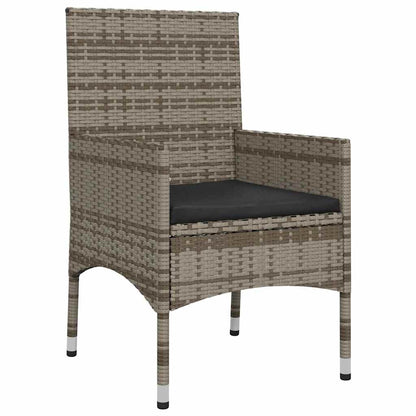 4-delige Loungeset met kussens poly rattan grijs