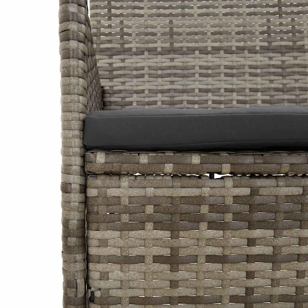 4-delige Loungeset met kussens poly rattan grijs