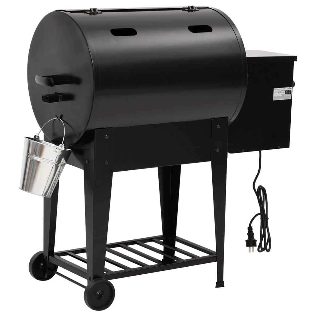 Pelletbarbecue met bodemplaat 94 cm ijzer zwart