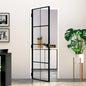 Binnendeur 76x201,5 cm gehard glas en aluminium smal zwart