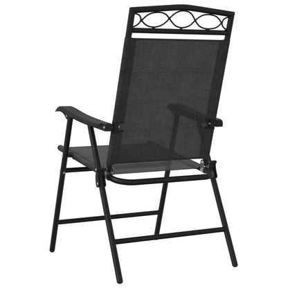 Tuinstoelen 2 st inklapbaar staal en textileen gemêleerd grijs