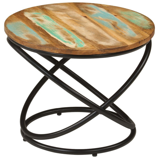Salontafel Ø50x40 cm massief gerecycled hout en staal