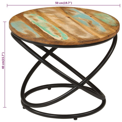 Salontafel Ø50x40 cm massief gerecycled hout en staal