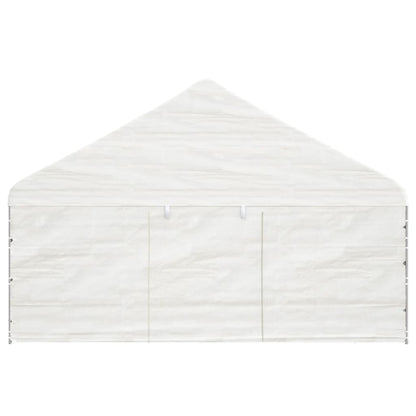 Prieel met dak 5,88x2,23x3,75 m polyetheen wit