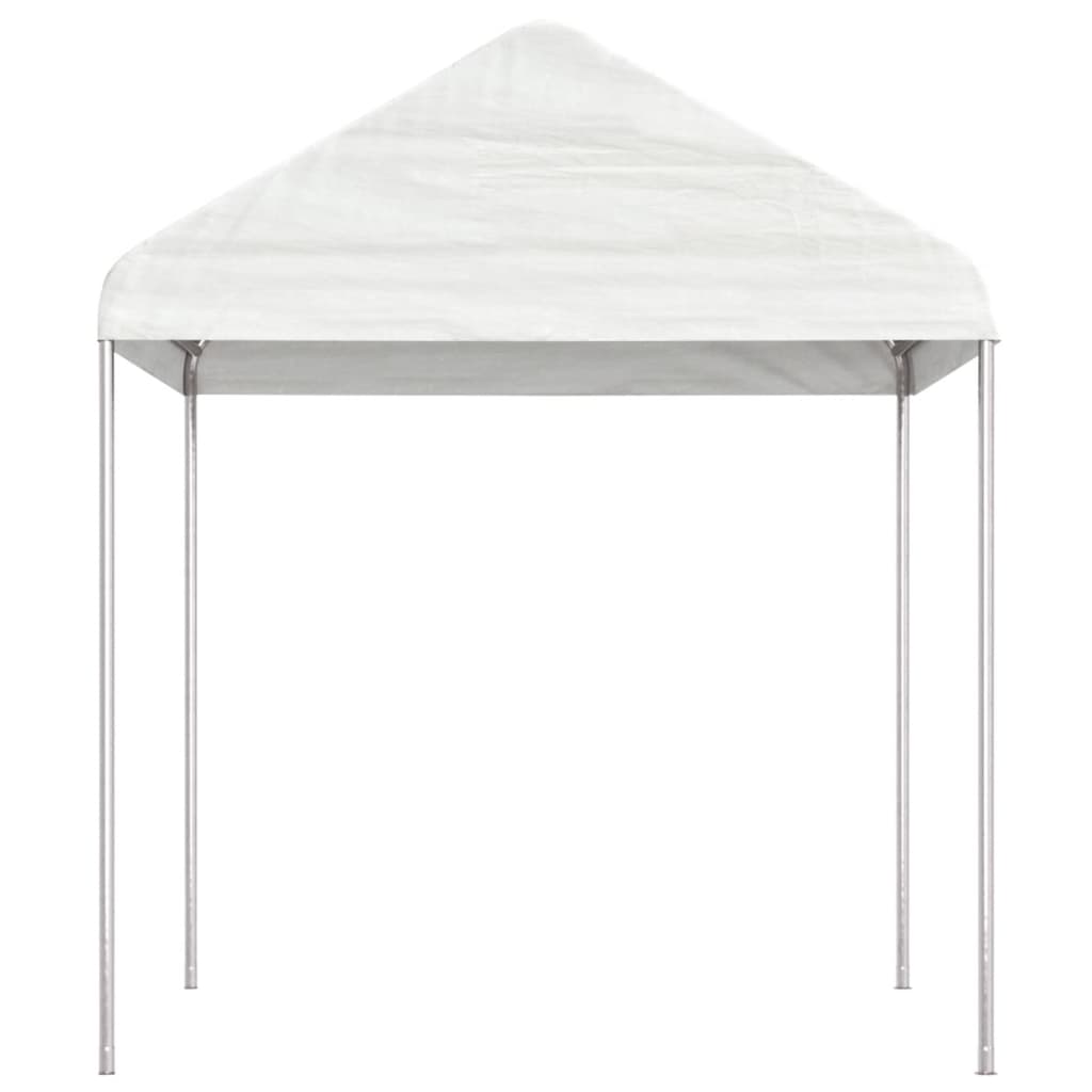 Prieel met dak 2,28x2,23x2,69 m polyetheen wit