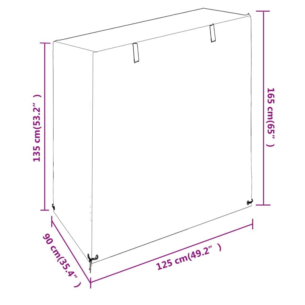 Schommelbankhoezen 2 st 8 oogjes 125x90x135/165 cm polyetheen