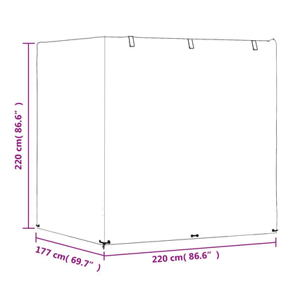 Schommelbankhoezen 2 st met 12 oogjes 220x177x220 cm polyetheen