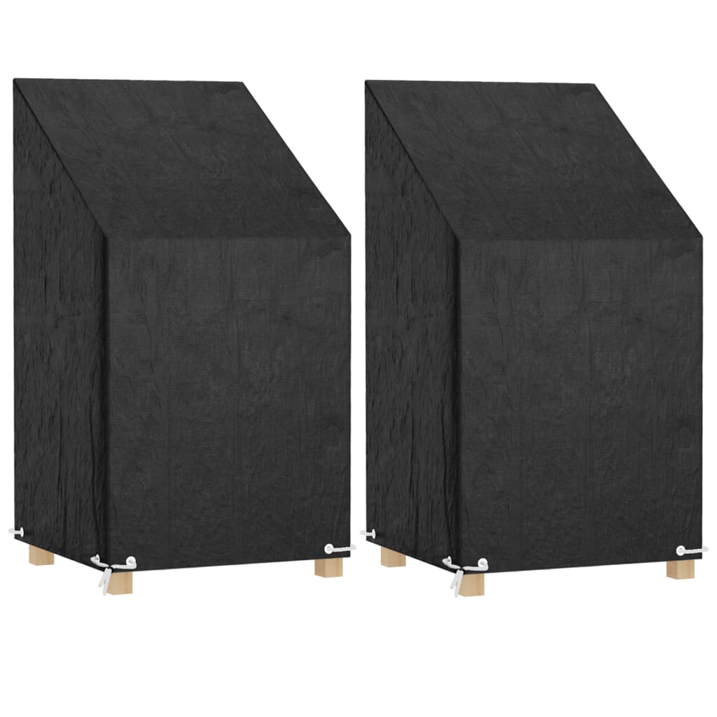 Tuinstoelhoezen 2 st met 8 oogjes 65x65x80/120 cm polyetheen