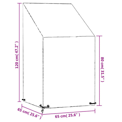 Tuinstoelhoezen 2 st met 8 oogjes 65x65x80/120 cm polyetheen
