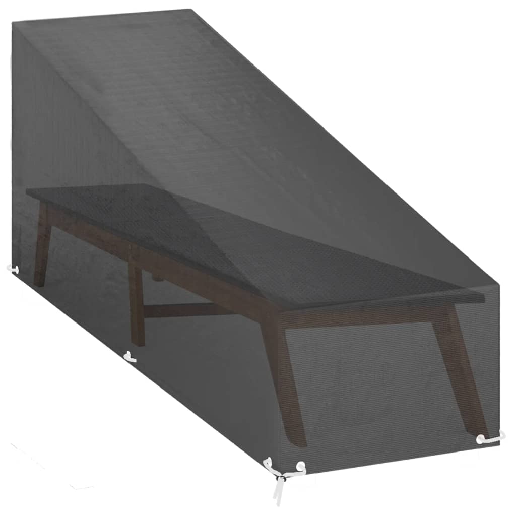 Ligbedhoezen 2 st met 12 oogjes 205x75x40/70 cm polyetheen