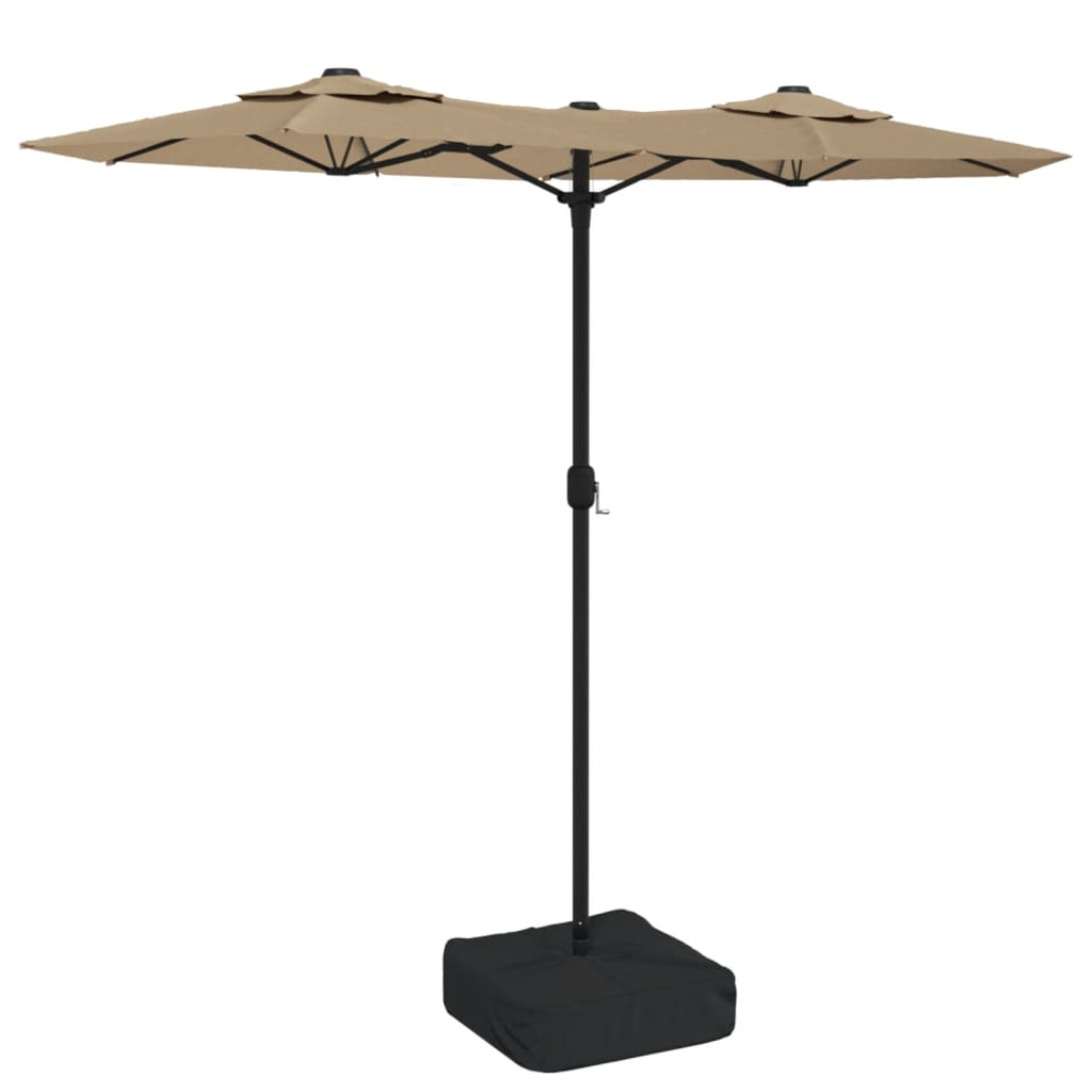 Parasol dubbel dak 316x240 cm taupe