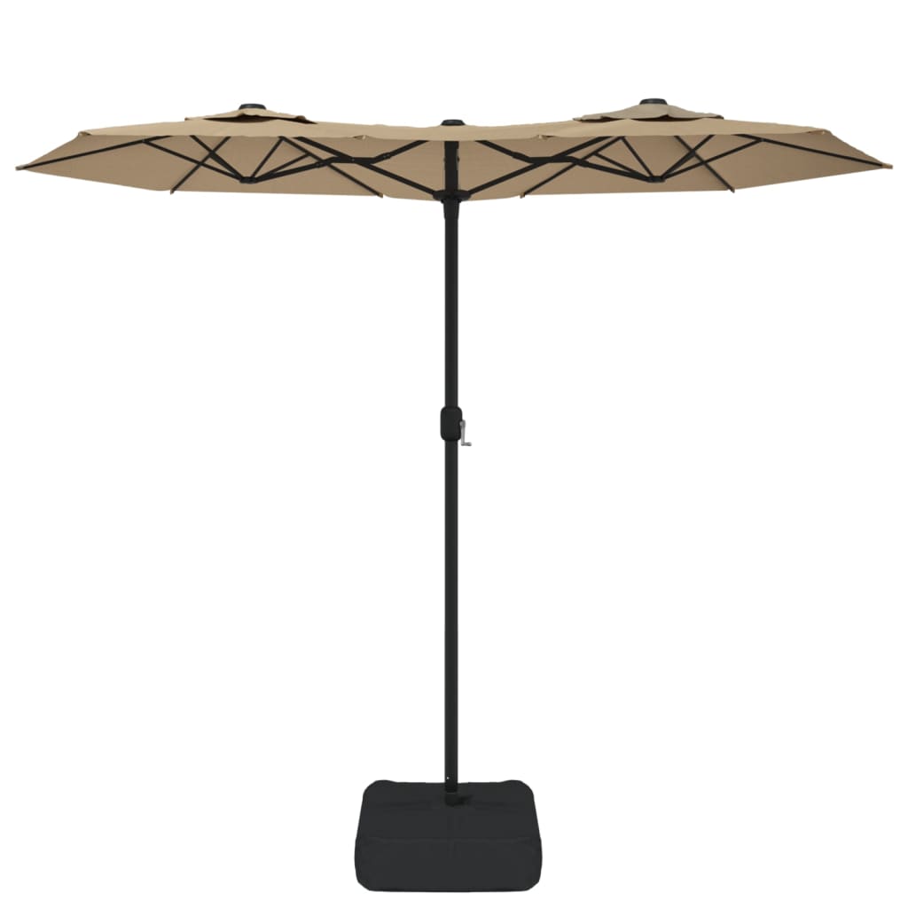 Parasol dubbel dak 316x240 cm taupe