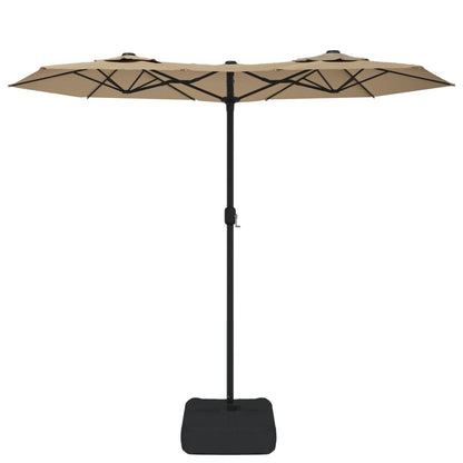 Parasol dubbel dak 316x240 cm taupe