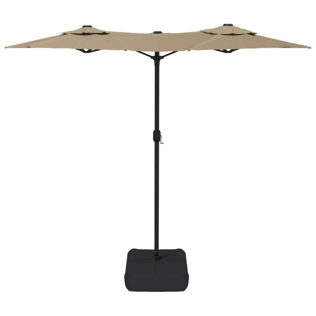 Parasol dubbel dak 316x240 cm taupe