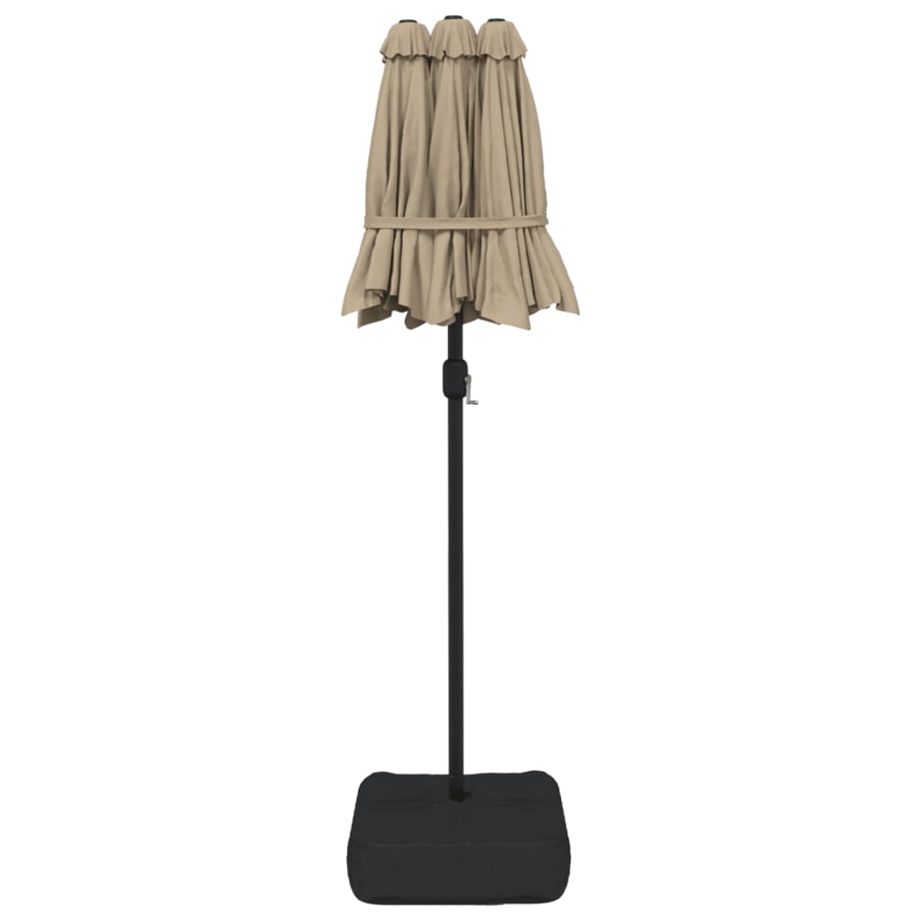 Parasol dubbel dak 316x240 cm taupe