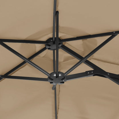 Parasol dubbel dak 316x240 cm taupe