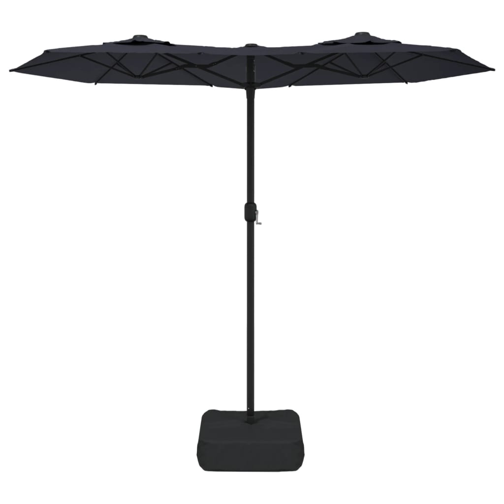 Parasol dubbel dak 316x240 cm zwart