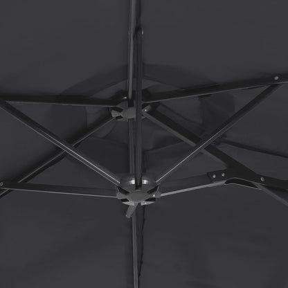 Parasol dubbel dak 316x240 cm zwart