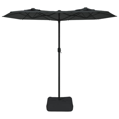 Parasol dubbel dak met LED's 316x240 cm antracietkleurig