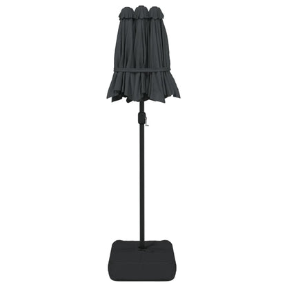 Parasol dubbel dak met LED's 316x240 cm antracietkleurig