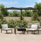 Parasol dubbel dak met LED's 316x240 cm antracietkleurig