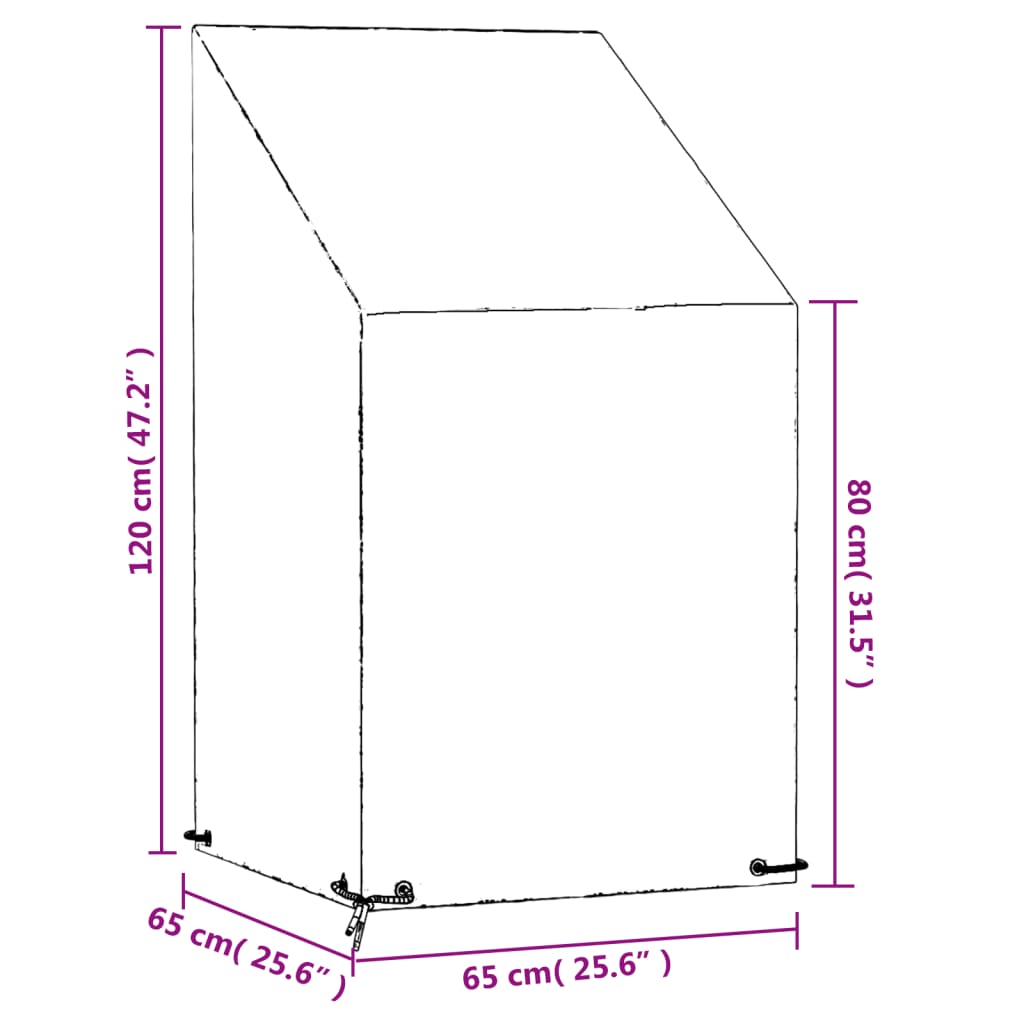 Tuinstoelhoes met 8 oogjes 65x65x80/120 cm polyetheen
