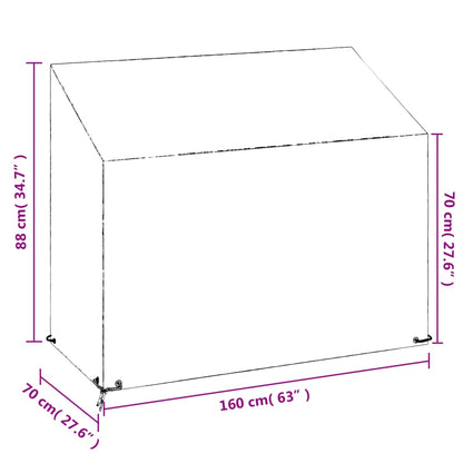 Tuinbankhoes met 8 oogjes 160x70x70/88 cm polyetheen
