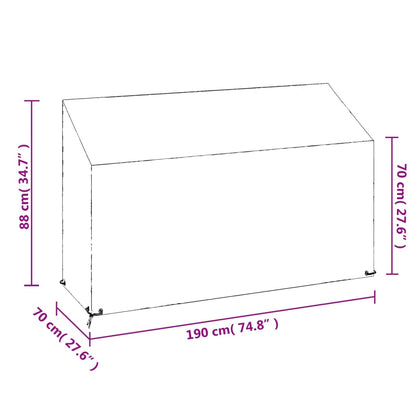 Tuinbankhoes met 8 oogjes 190x70x70/88 cm polyetheen