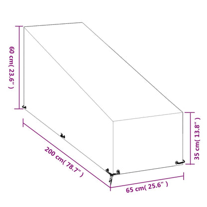 Ligbedhoes met 12 oogjes 200x65x35/60 cm polyetheen