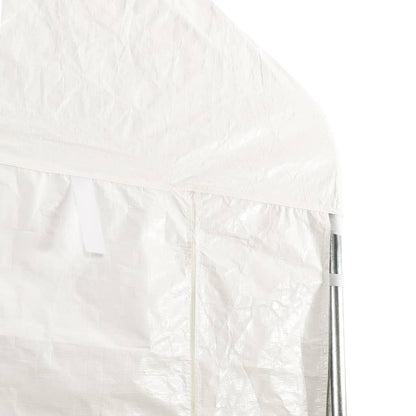 Prieel met dak 4,46x2,28x2,69 m polyetheen wit