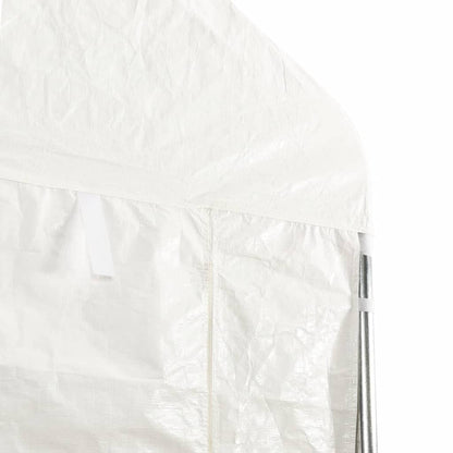 Prieel met dak 8,92x2,28x2,69 m polyetheen wit