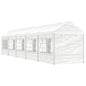 Prieel met dak 11,15x2,28x2,69 m polyetheen wit