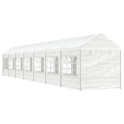 Prieel met dak 15,61x2,28x2,69 m polyetheen wit