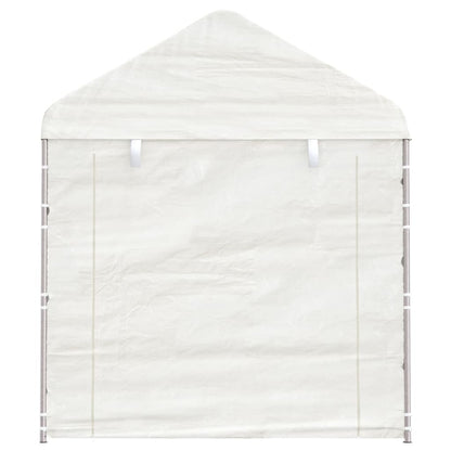 Prieel met dak 15,61x2,28x2,69 m polyetheen wit
