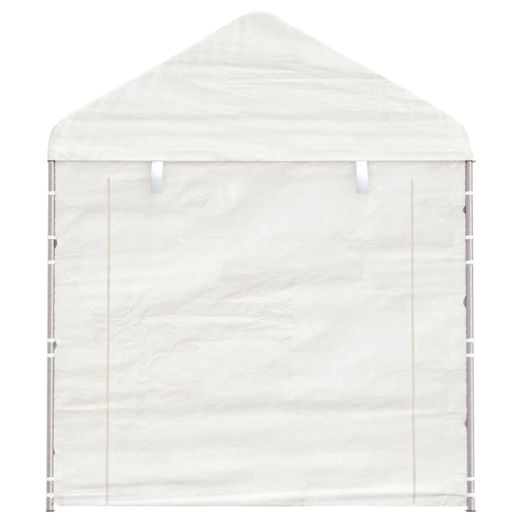 Prieel met dak 17,84x2,28x2,69 m polyetheen wit
