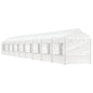 Prieel met dak 20,07x2,28x2,69 m polyetheen wit