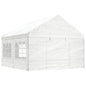 Prieel met dak 4,46x4,08x3,22 m polyetheen wit