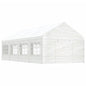 Prieel met dak 8,92x4,08x3,22 m polyetheen wit