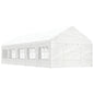 Prieel met dak 11,15x4,08x3,22 m polyetheen wit