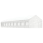 Prieel met dak 20,07x4,08x3,22 m polyetheen wit
