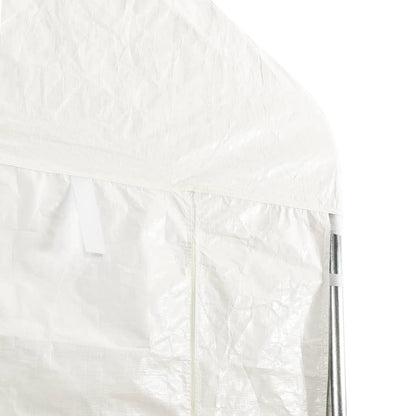 Prieel met dak 20,07x4,08x3,22 m polyetheen wit