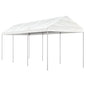Prieel met dak 6,69x2,28x2,69 m polyetheen wit