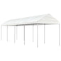 Prieel met dak 8,92x2,28x2,69 m polyetheen wit
