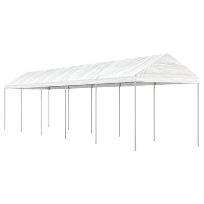 Prieel met dak 11,15x2,28x2,69 m polyetheen wit